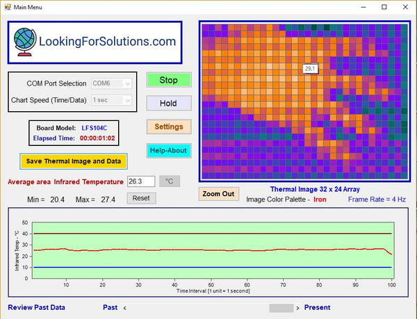 Thermal Imager/Non-contact infrared sensor to USB output PC software
