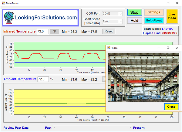 Non-contact Infrared & Ambient Temperature sensing PC software