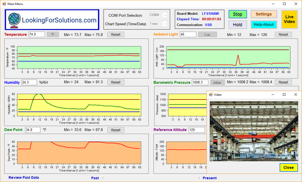 Ambient Temperature, Relative Humidity, Barometric Pressure, Ambient Light sensing software