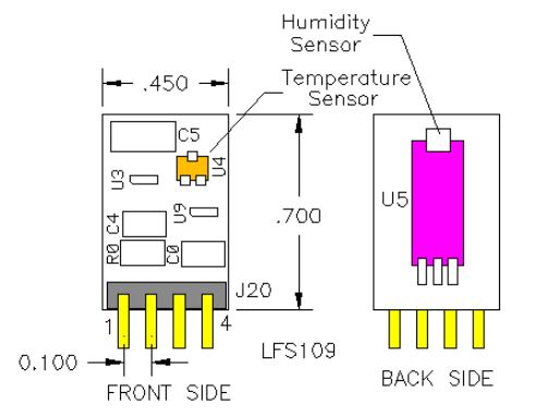 General Dimensions, Temperature & Humidity sensors/Analog transmitter
